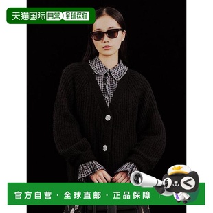 饰纽扣开衫 1h可退 羊驼毛混纺装 Owen 日本直邮Mila