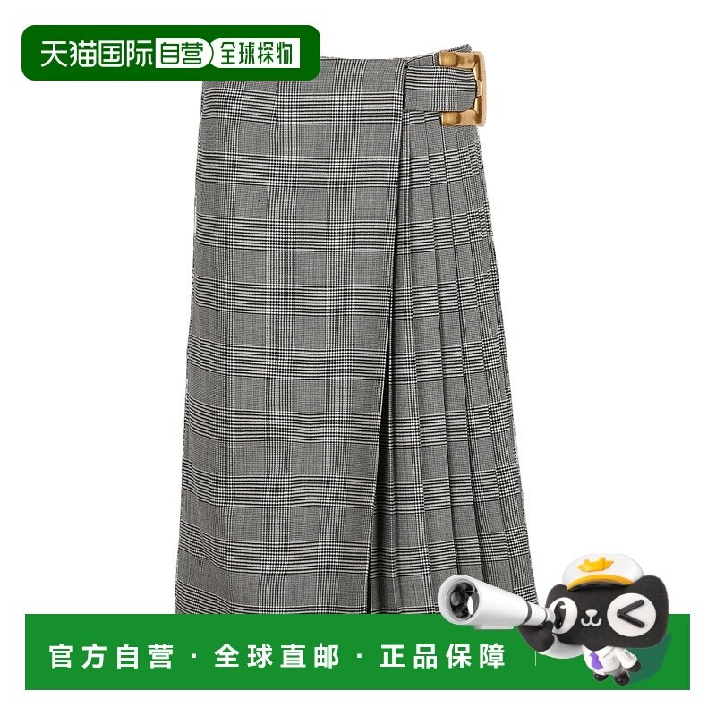 1h可退 香港直邮Balmain 格纹中长裙 GF1LD530WD31