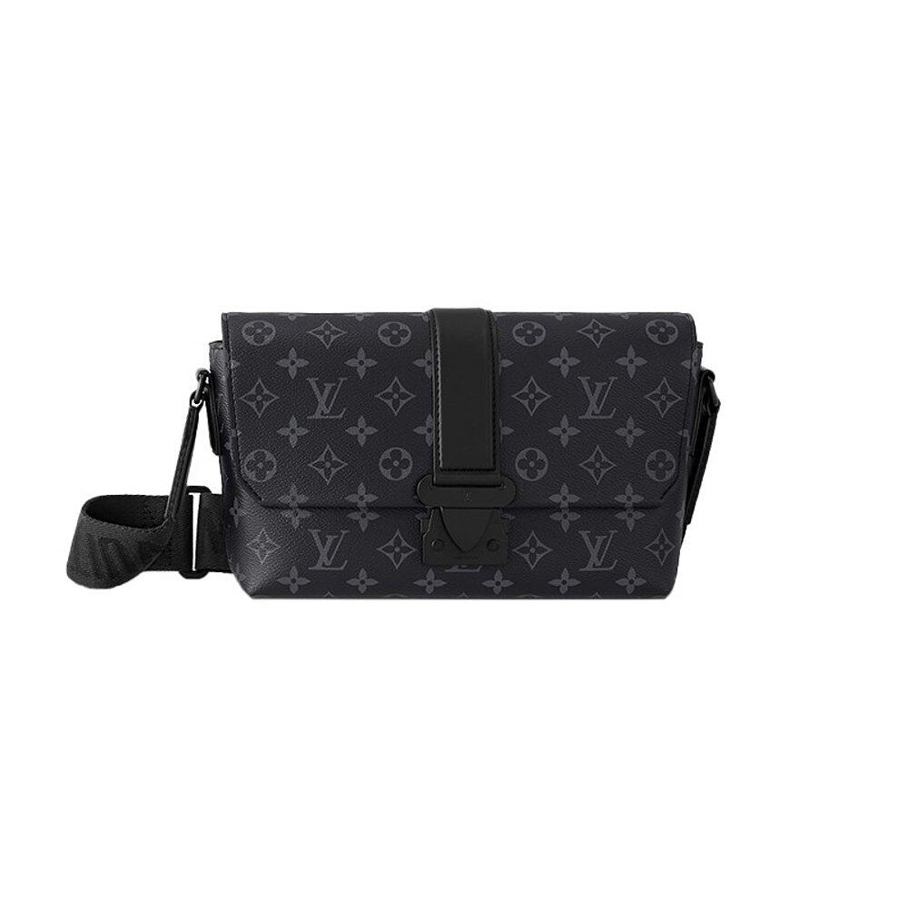 LV/路易威登 23新款 S-Cape男士黑色帆布配皮S锁扣邮差包
