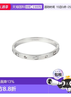 香港直邮COACH蔻驰女款手镯手环455892RHO030简约时尚休闲银色新