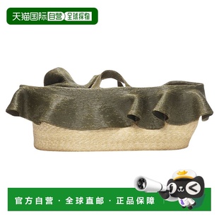 棕色 Assoulin东西拉菲花篮包 美国奥莱直发单肩包 Rosie 自营