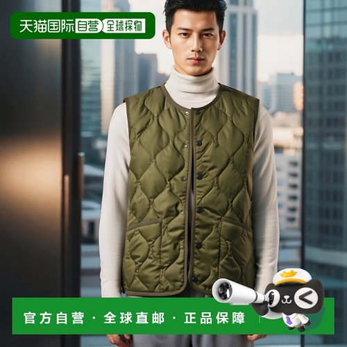 日本直邮TAION 内羽绒背心外套男女纽扣防水羽绒背心橄榄 004B2ML