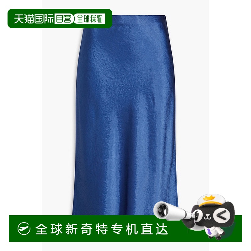 1h可退 香港直邮VINCE 女士 褶皱缎面半身裙 V964830354 blue蓝色