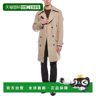 Wool Blend Military 自营Paisley tan Gray Overcoat 美国奥