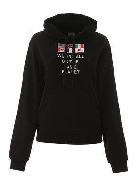 BURBERRY 女士针织毛衣 80254491 SS2020 黑色 徽标连帽休闲卫衣