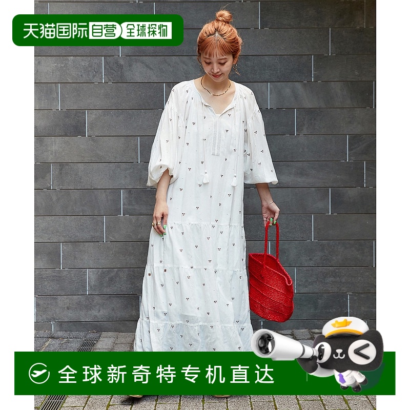 1h可退 日本直邮B.C STOCK 女装 手洗可 印花刺绣宽松连衣裙 2504
