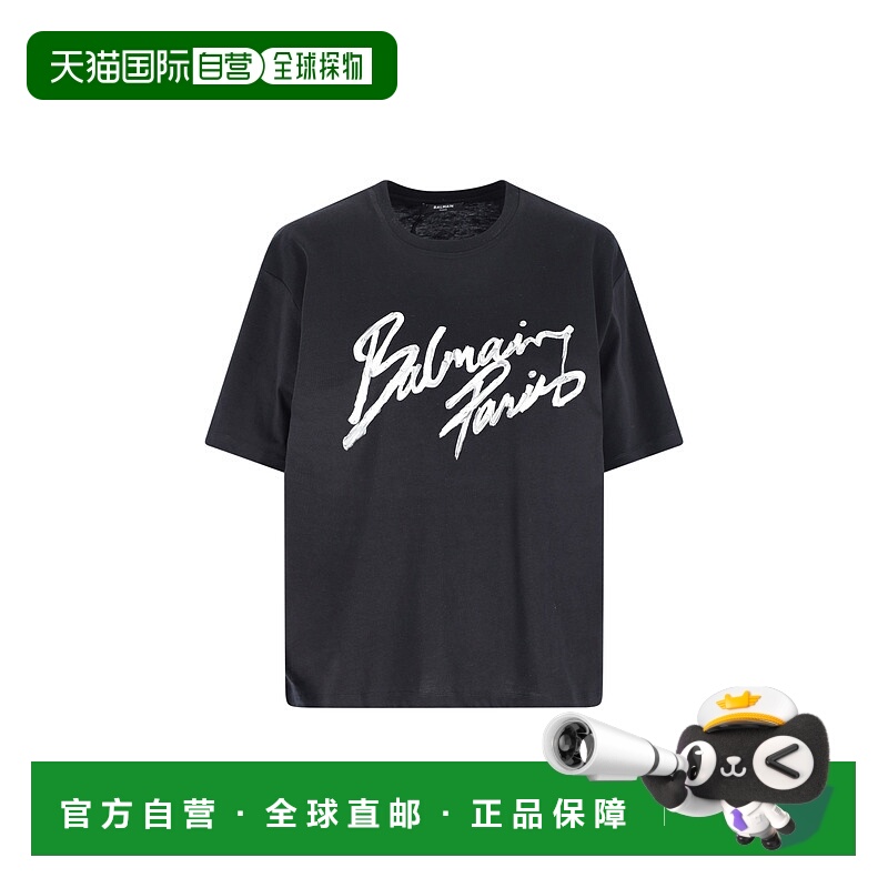 香港直邮Balmain 巴尔曼 女士 Logo 刷紋印花寬鬆T卹 GF1EG110BD4
