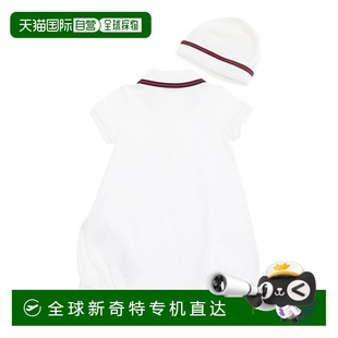 香港直邮潮奢 古驰 1h可退 Gucci 女童 饰织带帽子和连体衣两件装