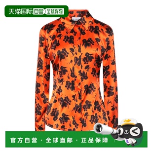 1h可退 香港直邮GANNI 甘尼 女士 Blouses 花朵衬衫 orange橙色
