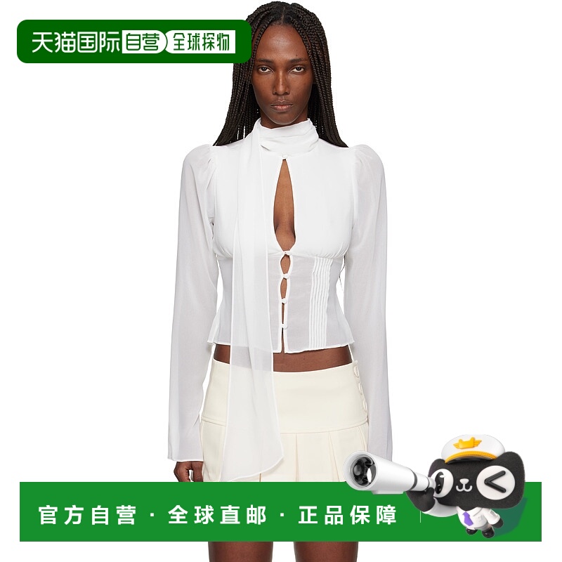 1h可退 香港直邮潮奢 Danielle Guizio 女士 白色 Ara Long Sleev