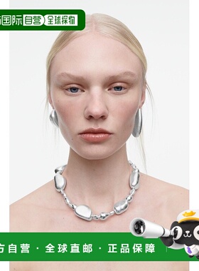 自营欧洲直邮COS 女士银色黄铜项链新款