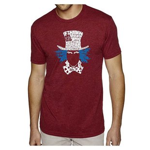 男式 Art 高级混合文字艺术 疯帽子 恤 Pop