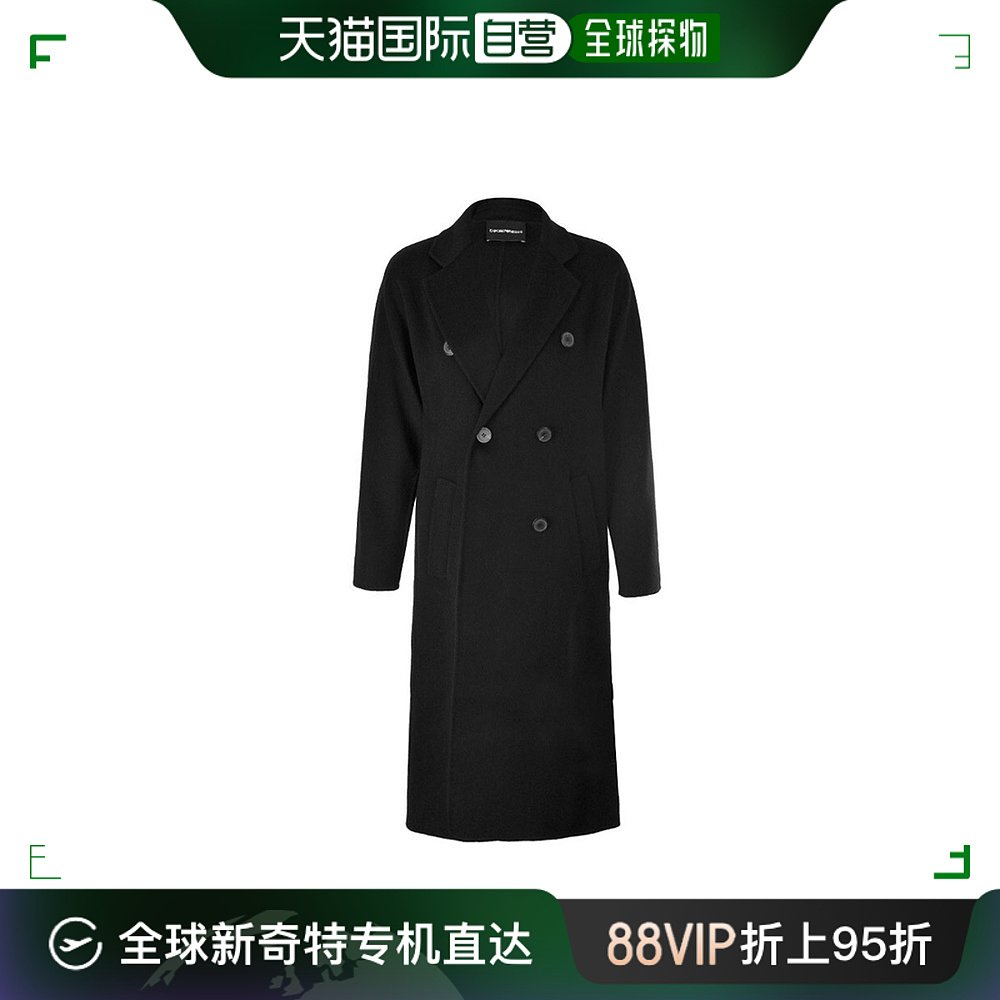 香港直邮EMPORIO ARMANI 女士黑色羊毛羊绒大衣 4NL02T-4M632-999 女装/女士精品 毛呢外套 原图主图