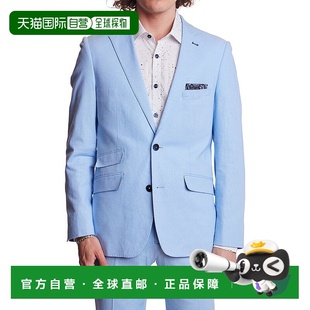 亚麻混纺夹克 自营 gray佩斯利和灰色多佛修身 淡蓝色 paisley