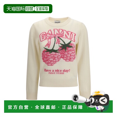 香港直邮潮奢 GANNI 甘尼 女士 raspberries 圆领印花卫衣 A10702