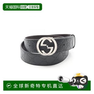 日本直邮中古Gucci古驰男B级9新belt腰带牛皮腰带黑色