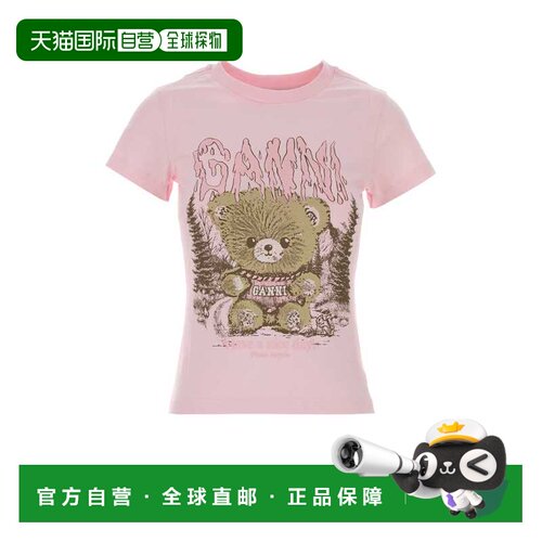 香港直邮GANNI 女士针织衫 A1050307868 AW2026 粉红色 短袖T恤