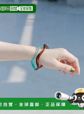1h可退 日本直邮SMELLY 女士透明波浪纹双件套手镯 叠戴设计 清爽