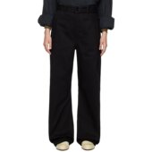 Lemaire Belt 女士 潮奢 黑色 Twisted 牛仔裤 PA326LD1000