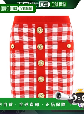 香港直邮BALMAIN 女士半身裙 CF1LB292KF51MEF SS2024 红色包臀裙