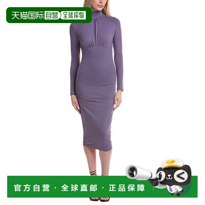 自营susana monaco Mock Gathered Mini Dress - purple 美国奥莱