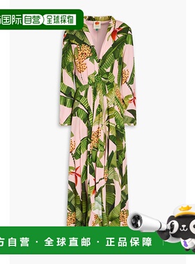 香港直邮FARM RIO 女士 垂褶印花绉纱长款连衣裙 317920BANANALEA