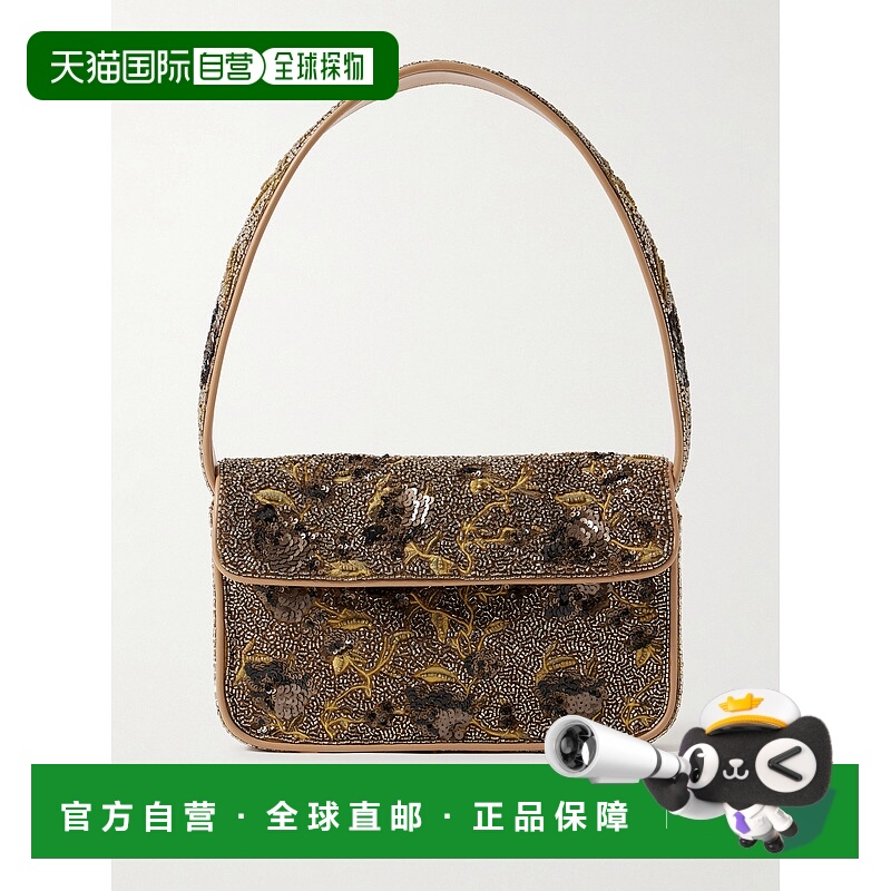 1h可退 香港直邮潮奢 Staud 女士 Tommy 亮片精饰珠饰绸缎肩包 H2