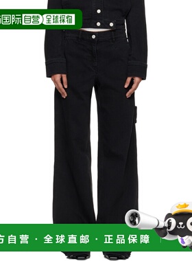 香港直邮Courreges 女士 黑色 Hammer Denim Baggy 牛仔裤