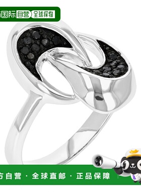 自营 vir jewels纯银黑色钻石戒指（0.15 克拉）- 银 美国奥莱直