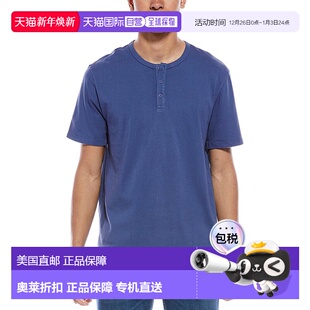 Vince 美国奥莱直发中性短袖 Henley Blue 休闲 Shirt 自营
