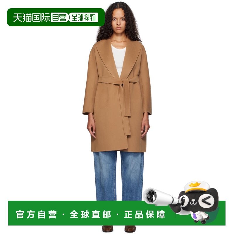 1h可退 香港直邮潮奢 MaxMara 麦斯玛拉 女士 驼色 Messi 大衣 24