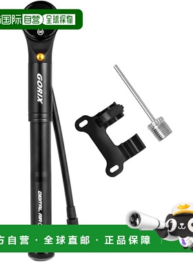 【日本直邮】GORIX 自行车便携打气筒 GX-MPE320-2 数显 仏/美式
