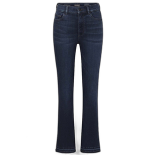 DL1961 女款 Bridget Boot：高腰 Instasculpt 短款深靛蓝牛仔裤