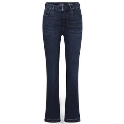 DL1961 女款 Bridget Boot：高腰 Instasculpt 短款深靛蓝牛仔裤