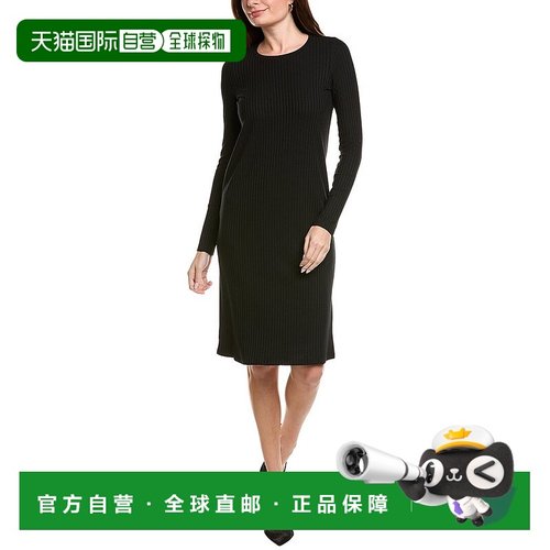 自营EILEEN FISHER Petite T-Shirt Dress - black 美国奥莱直发