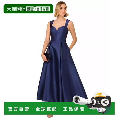 1h可退 【美国直邮】Adrianna Papell 女士甜心领口 Mikado 礼服