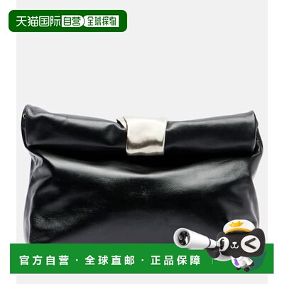 1h可退 香港直邮潮奢 Staud 女士 Cuff 皮革手包 black黑色 舒适