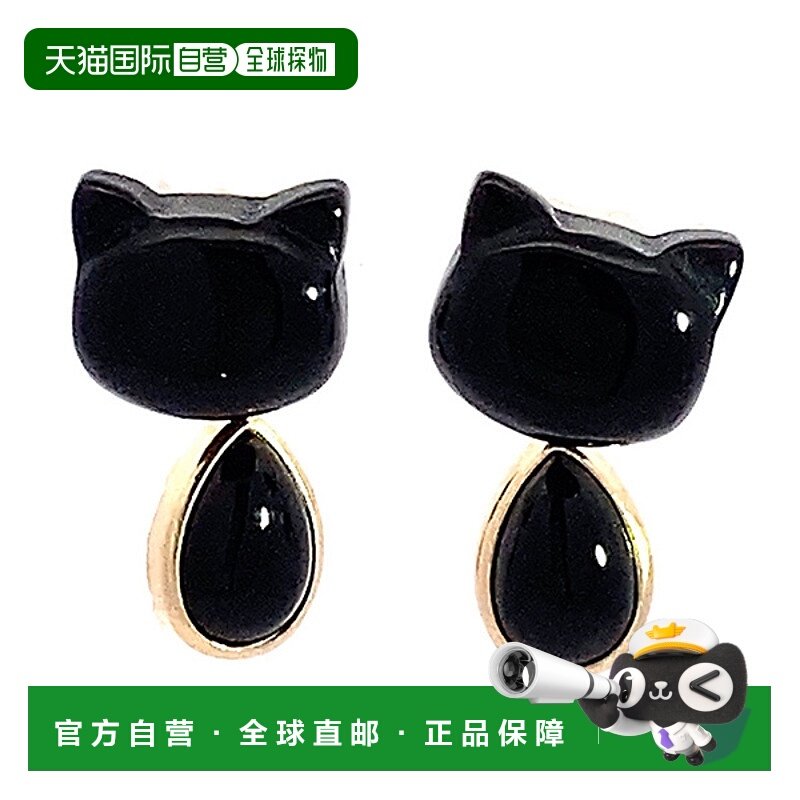 日本直邮(262112) 日本制造猫耳环玛瑙18k耳钉黄金女士猫