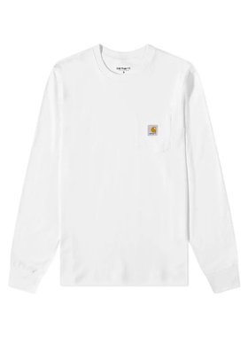 CARHARTT 男士T恤 I03043702XX CO 白色 长袖胸袋T恤