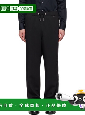 1h可退 香港直邮潮奢 Wooyoungmi 吴阳米 男士 黑色抽绳长裤 W251