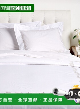 自营Dea意大利亚麻希腊刺绣羽绒被套装-灰色 美国奥莱直发