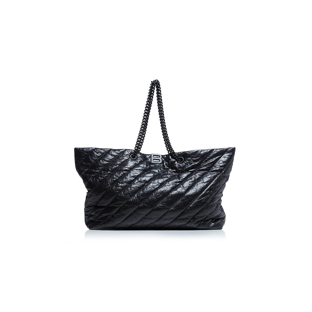 潮奢 Balenciaga女士Crush Carry-All Quilted Leather Tote Bag