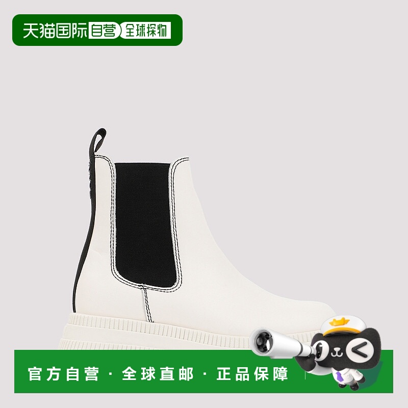 香港直邮GANNI 女士高跟鞋 S1938135 SS2023 白色 徽标短筒靴