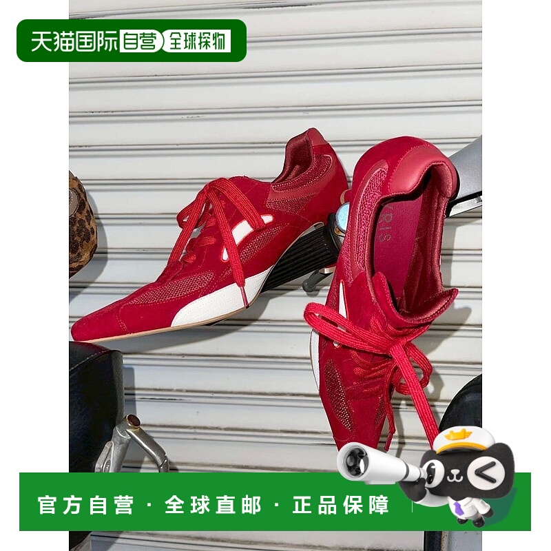 1h可退 日本直邮EVRIS 女士 秋季麂皮风尖头运动高跟鞋 舒适缓震
