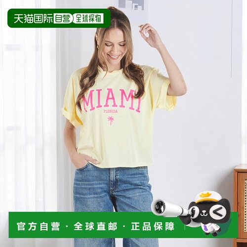 欧洲直邮Only  女装 短袖T恤衫 春夏 黄色 ONLMINDY LIFE