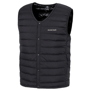 日潮跑腿Montbell男士高级羽绒 V 领马甲 800蓬背心