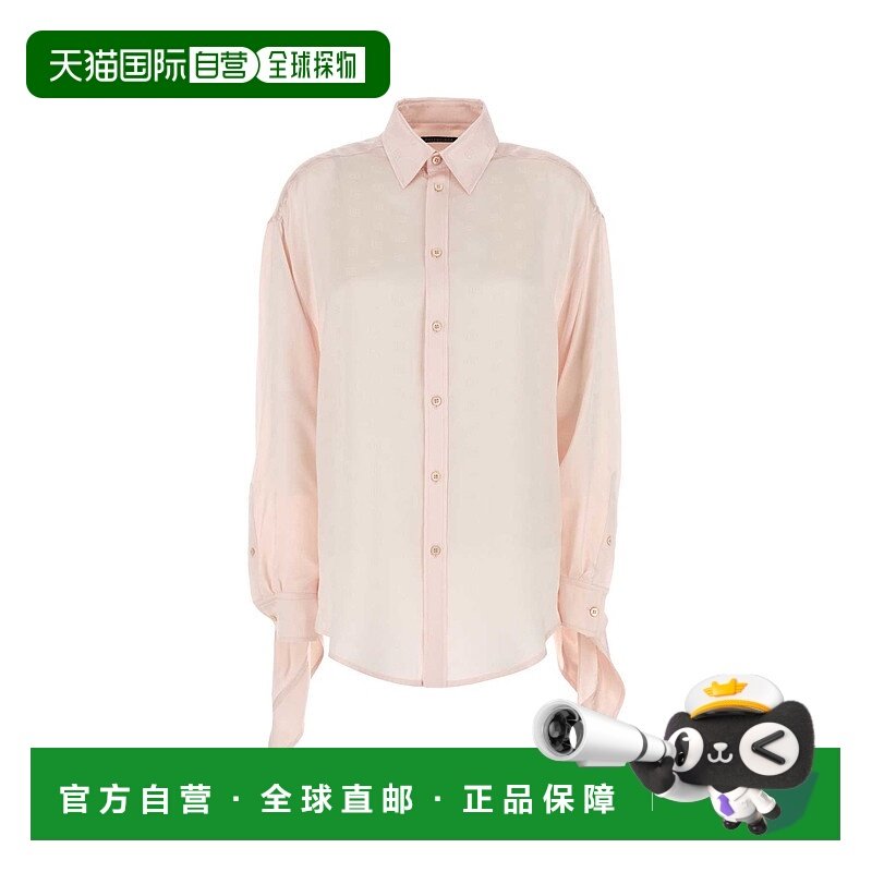 1h可退 香港直邮Balenciaga 巴黎世家 女士 粉蜡笔粉色缎面衬衫 8,女装/女士精品,衬衫,淘宝优惠券,粉丝福利购,淘宝优惠卷