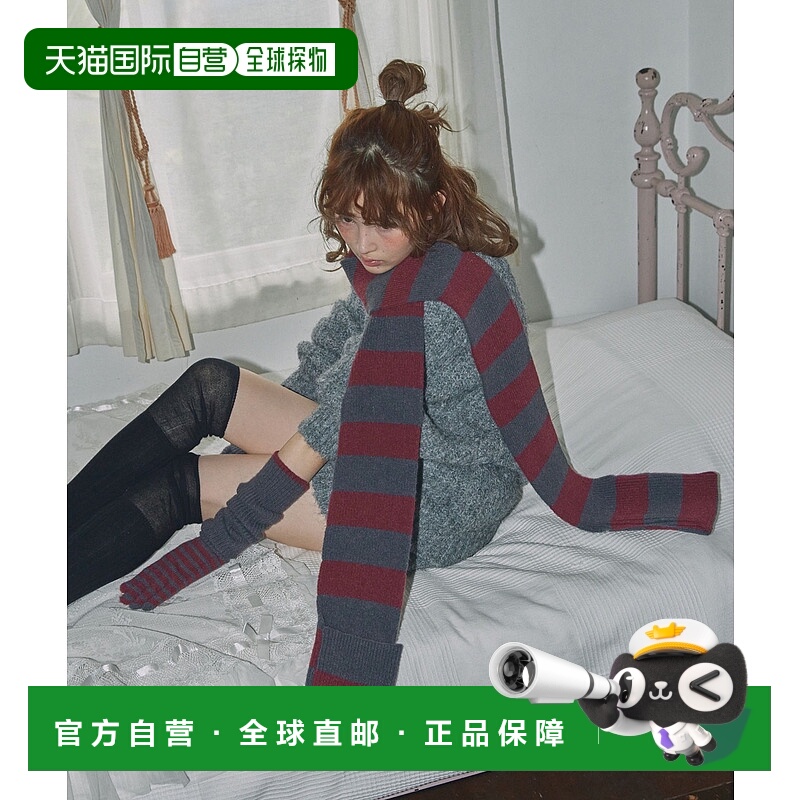 1h可退 日本直邮Unblend 女士 双口袋设计 彩色条纹围巾 LDst553