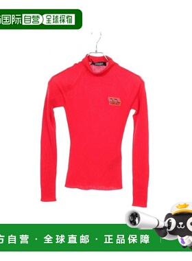 日本直邮中古Versace范思哲女S级99新knit针织羊毛上衣红色