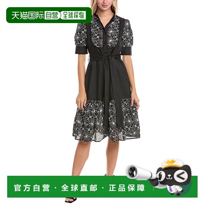 自营 gracia格拉西亚花刺绣衬衫连衣裙-黑色 美国奥莱直发